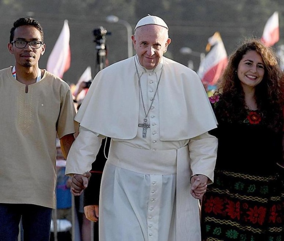 Papa Francesco insieme a un milione di giovani a Cracovia.